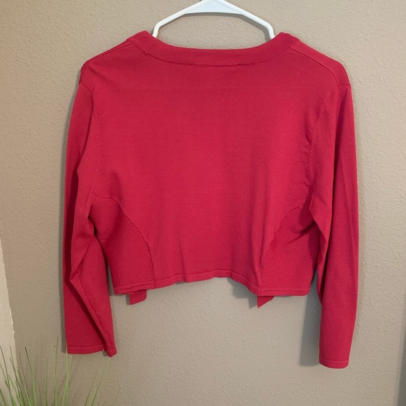 White House Black Market crop cardigan. Dark pink. Size M. - Picture 2 of 6